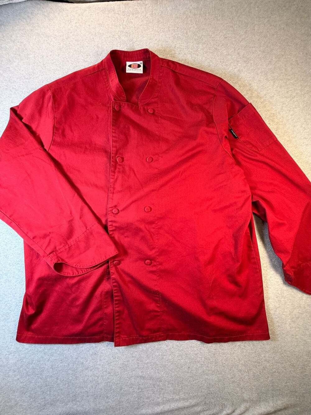 New Chef Red Long Sleeve Double Breasted Chef Coat Size 2XL